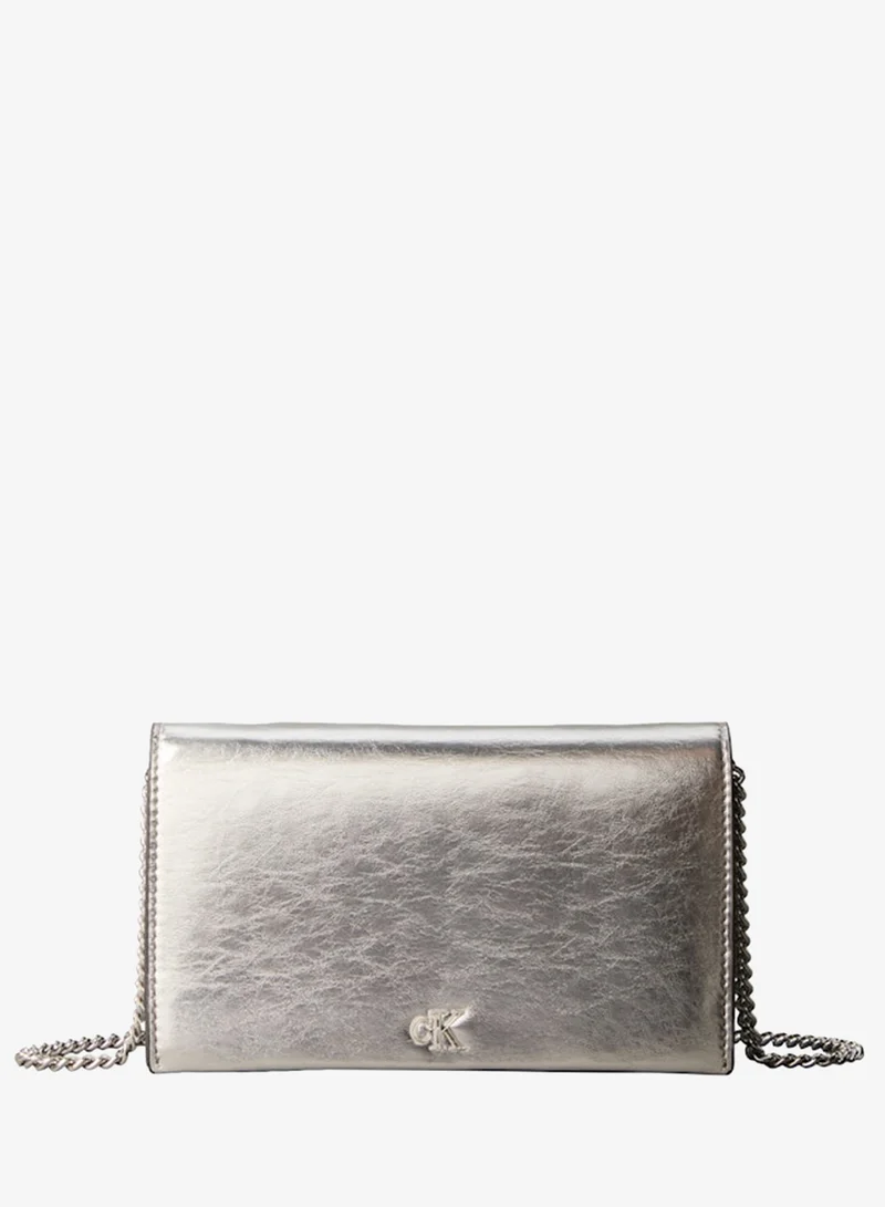 CALVIN KLEIN Monogram Metallic Chain Wallet